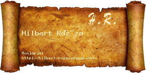 Hilbert Róza névjegykártya